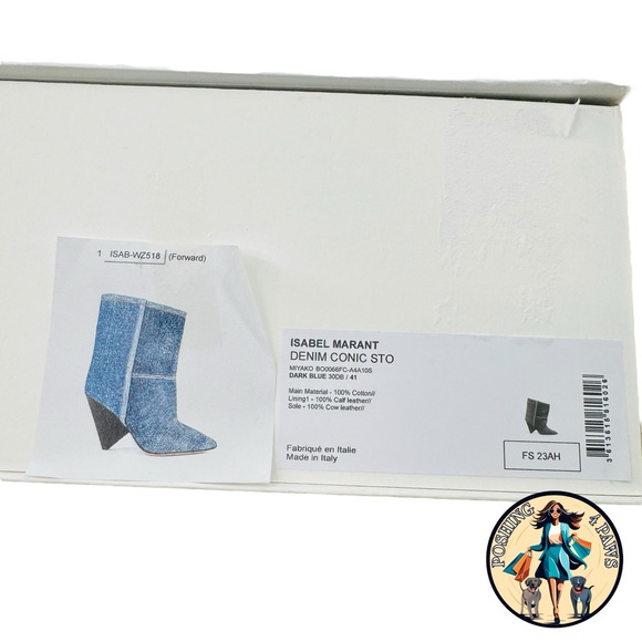 Isabel Marant Miyako Patchwork Denim Y2K Ankle Boot in Dark Blue Womens Size 11 - Picture 13 of 15